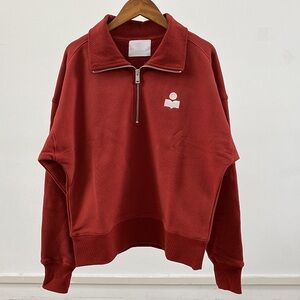 Isabel Marant Crimson Half-Zip Sweatshirt